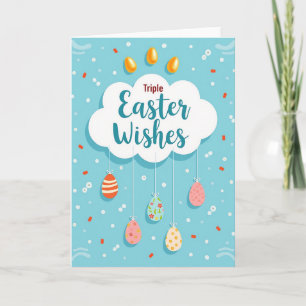 Tarjeta de triples deseos de Pascua