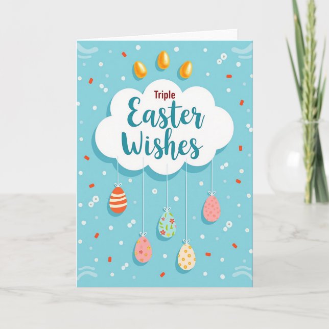 Tarjeta de triples deseos de Pascua (Anverso)