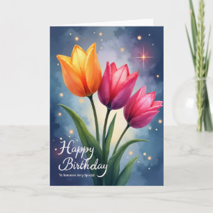 Tarjeta de tríptico floral alegre