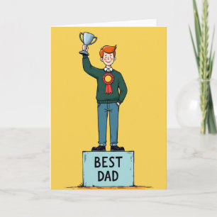 Tarjeta de Trofeo de Mejor Papá de Dibujos Animado