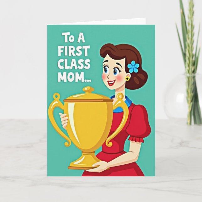 Tarjeta de Trofeo del Día de las Madres Dulces (Anverso)