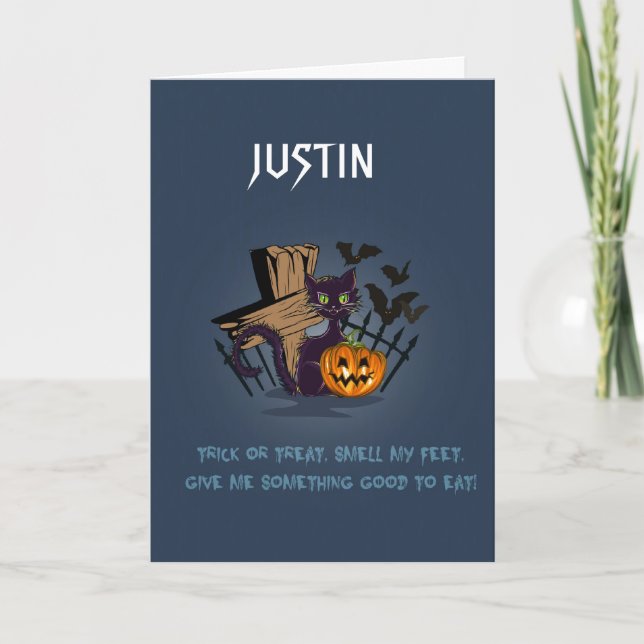 TARJETA DE TRUCO O TRATO PERSONALIZADA DE CEMENTER (Anverso)