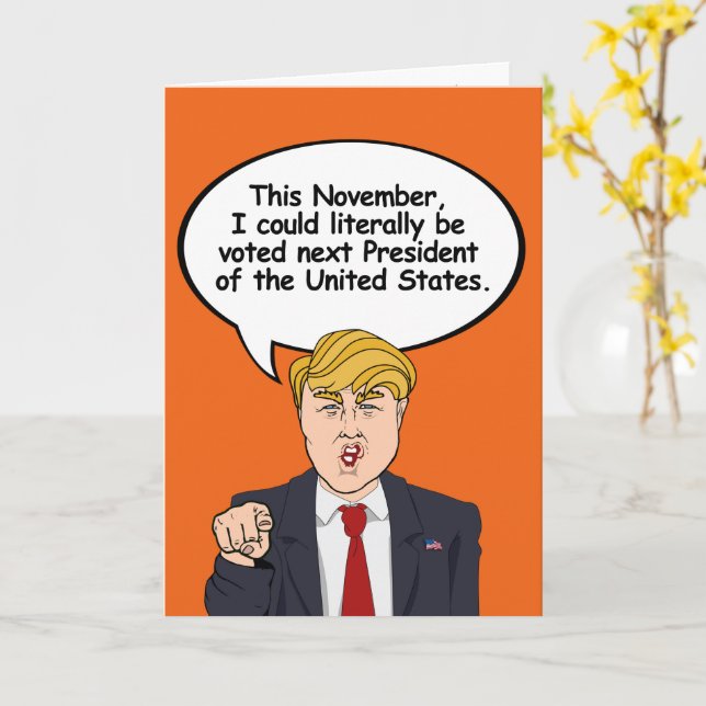 Tarjeta de Trump Halloween - Hay cosas aterradoras (flor amarilla)