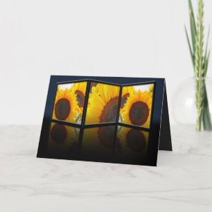 Tarjeta de Tryptych del girasol