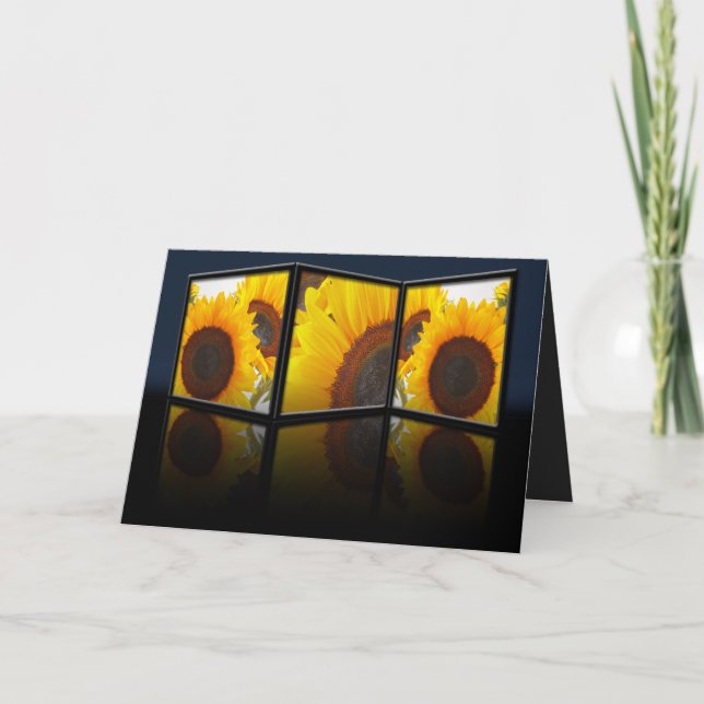 Tarjeta de Tryptych del girasol (Anverso)
