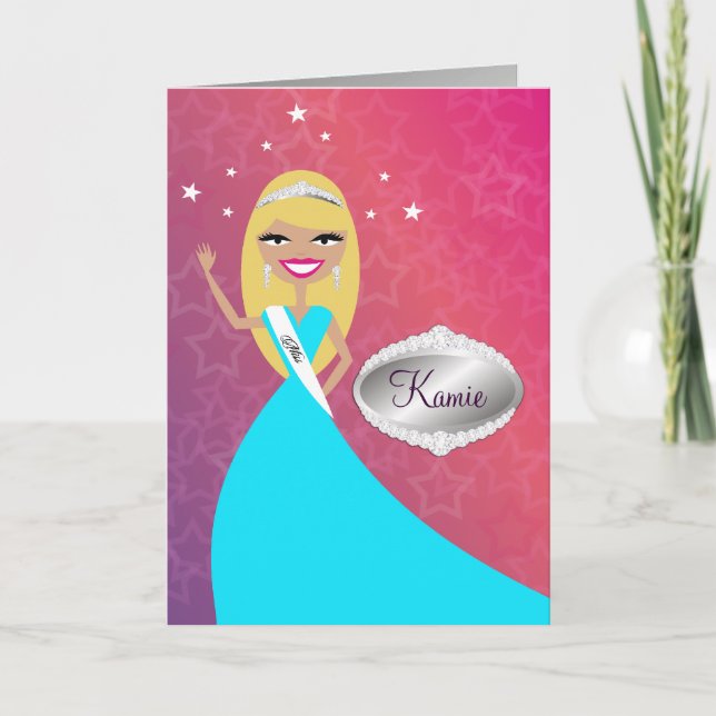 Tarjeta de TT-Srta. Beauty princesa Blonde el | (Anverso)