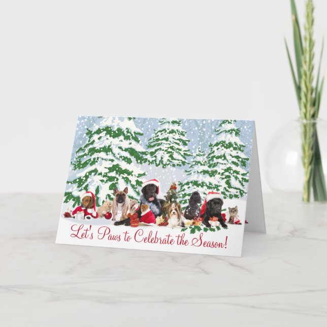 Tarjeta De tu veterinario - Paws para celebrar la temporad (Anverso)