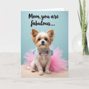 Tarjeta de tul de perro de mamá fabulosa