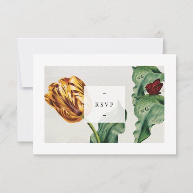 Tarjeta de Tulip RSVP floral moderna (Reverso)