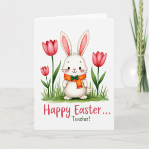 Tarjeta de Tulipán Conejo Primavera
