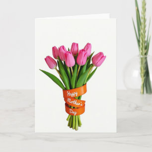Tarjeta de Tulipán del Brillante Día de las Madres