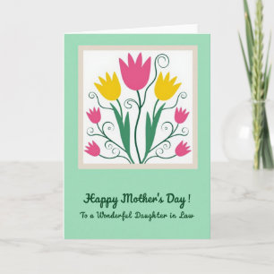 Tarjeta de Tulipán del Día de la Madre Magenta