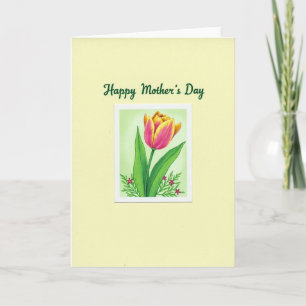 Tarjeta de Tulipán del Día de las Madres Floral