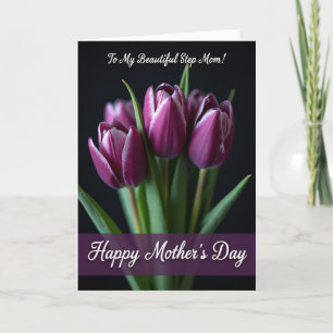 Tarjeta de Tulipán Magenta de Lunares