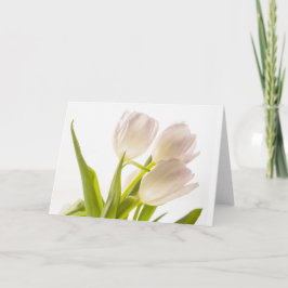 Tarjeta de tulipanes blancos de ocasión
