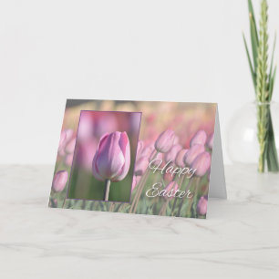 Tarjeta de tulipanes de Pascua