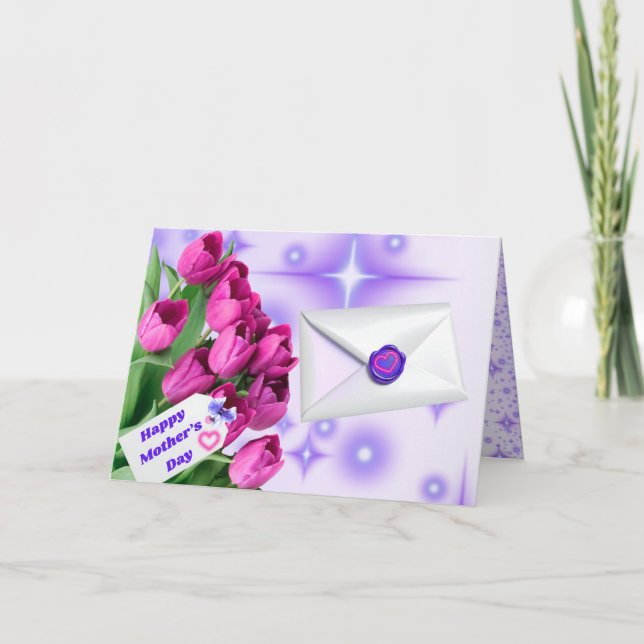 Tarjeta de Tulipanes del Día de la Madre (Anverso)