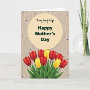 Tarjeta de tulipanes del Día de la Madre para espo