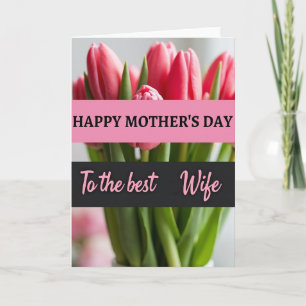 Tarjeta de Tulipanes del Día de las Madres Cálido