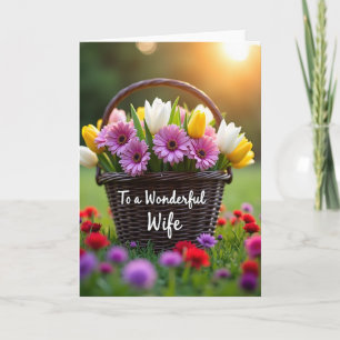 Tarjeta de tulipanes del día de las madres luminos