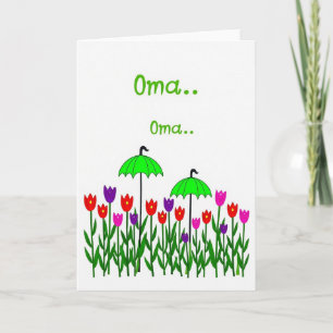 Tarjeta de Tulipanes Florales de la Dulce Abuela