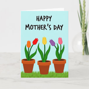 Tarjeta de tulipanes vibrantes del Día de la Madre