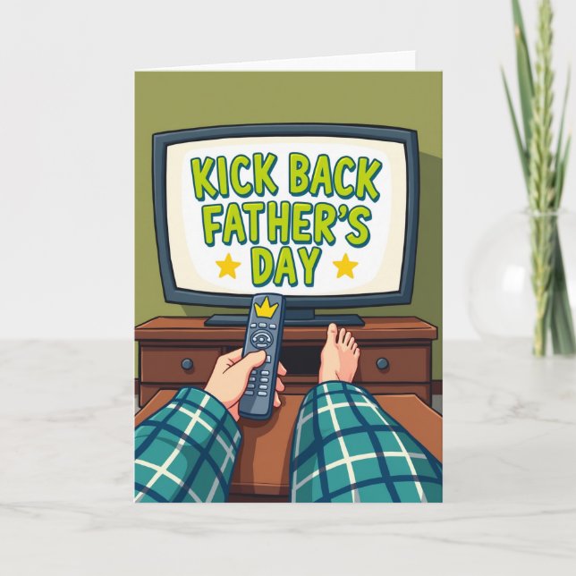 Tarjeta de TV del Día del Padre Kick Back (Anverso)