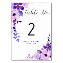 Tarjeta de ubicación de número de tabla de boda