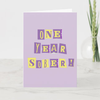 Tarjeta de un año sobrio con sobre ~ 5x7"