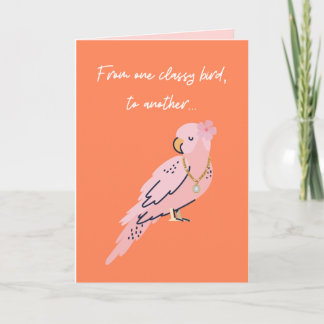 Tarjeta De un pájaro elegante a otro gracioso cumpleaños