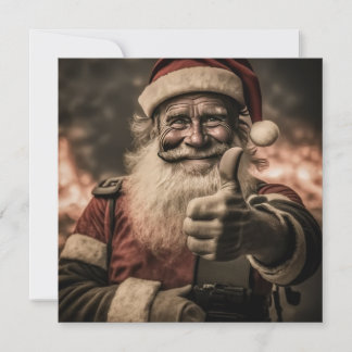 Tarjeta de un solo lado de Santa con pulgares haci