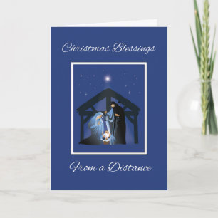 Tarjeta De una distancia a sus Navidades Bendiciendo a Man