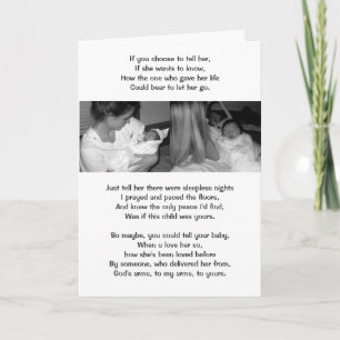 Tarjeta De una madre a otra