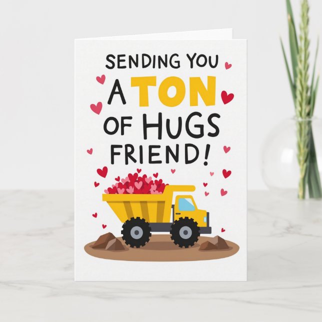 Tarjeta de una tonelada de abrazos para un amigo (Anverso)
