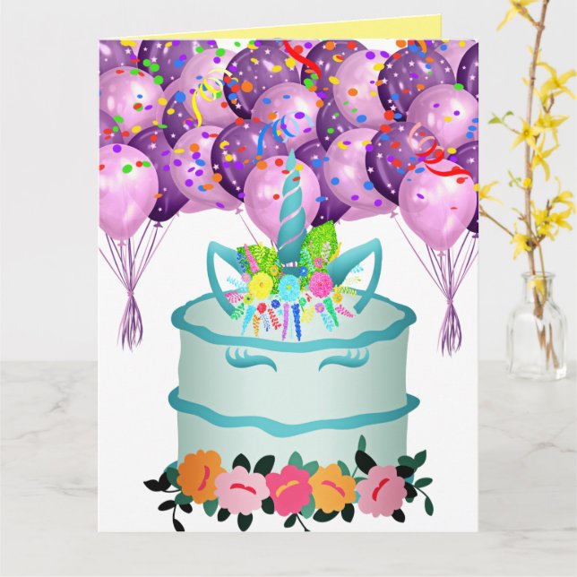 Tarjeta de unicornio (flor amarilla)