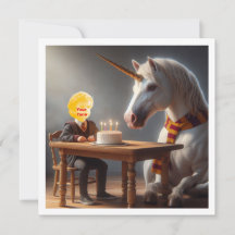 Tarjeta de unicornio, cumpleaños mágico, cumpleaño