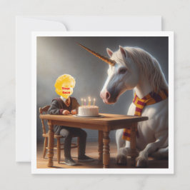 Tarjeta de unicornio, cumpleaños mágico, cumpleaño