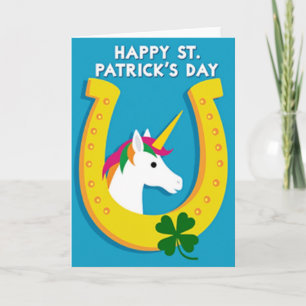 Tarjeta de Unicornio de Herradura Dorada