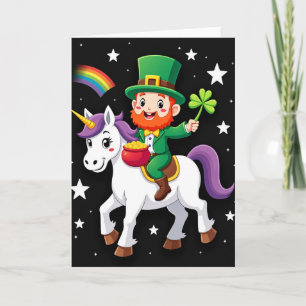 Tarjeta de Unicornio Duende Afortunado