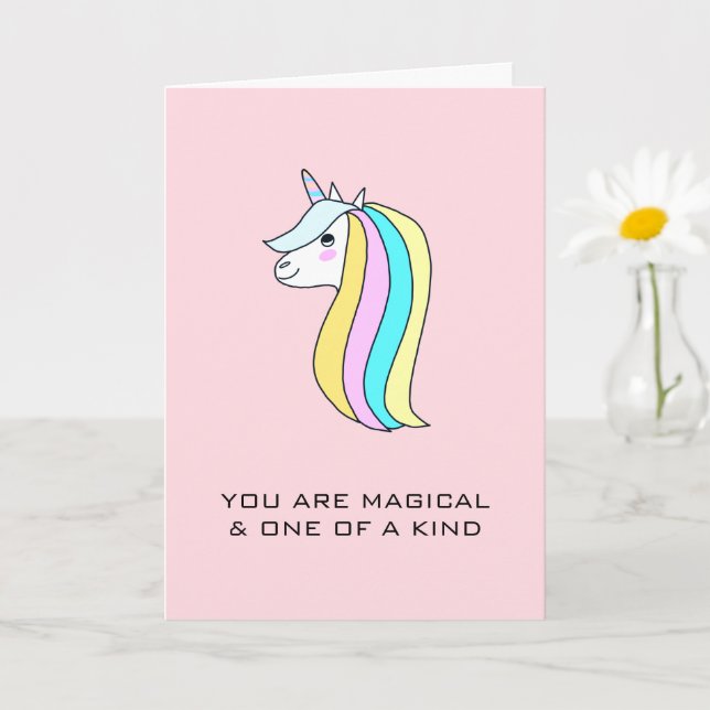 Tarjeta de Unicornio Eres Mágico Única Amor   (Planta pequeña)