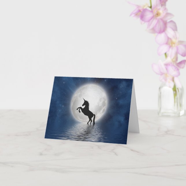 Tarjeta de Unicornio Mágico | Diseño Encantador (Orquídea)