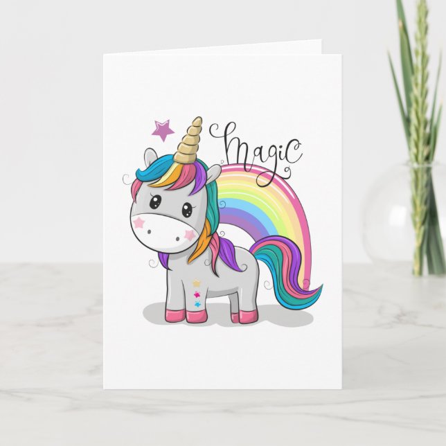 Tarjeta de Unicornio Mágico, Tarjeta de Deseos, Ta (Anverso)