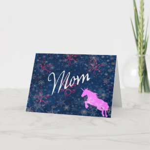 Tarjeta de Unicornio Rosa para Mamá