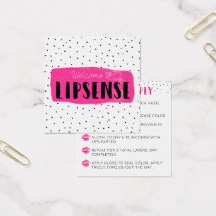 Tarjeta de uso fucsia coqueta de LipSense