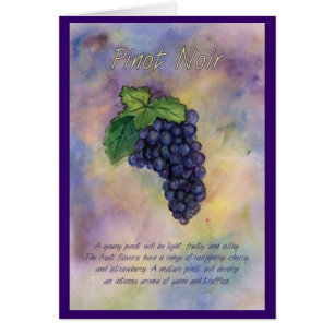 Tarjeta de uvas de vino Pinot Noir
