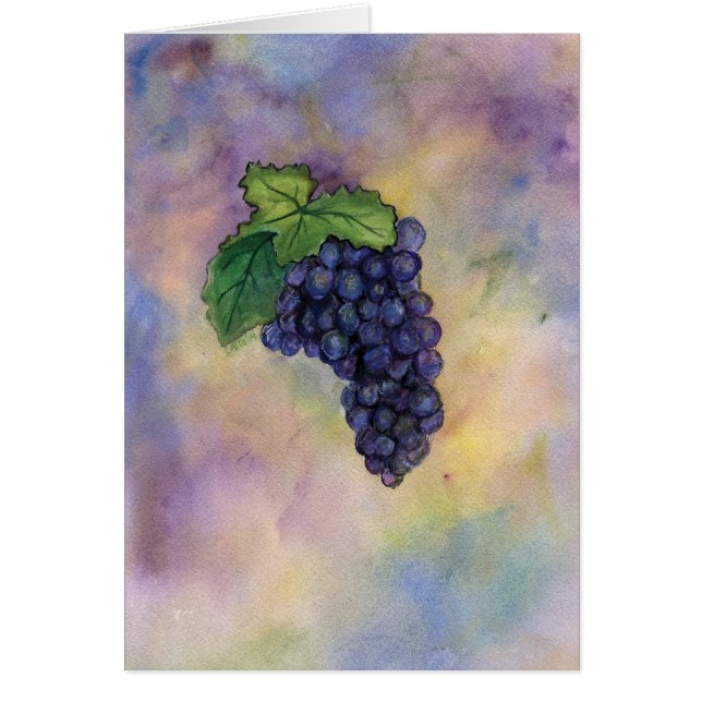 Tarjeta de uvas de vino Pinot Noir (Frente)