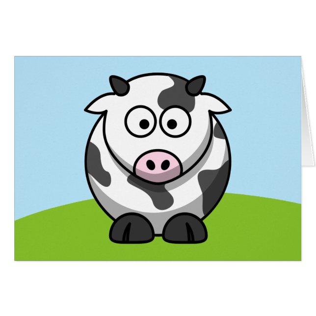 Tarjeta de Vaca Adorable (Anverso (Horizontal))