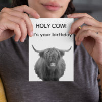 Tarjeta de vaca de cumpleaños Highland