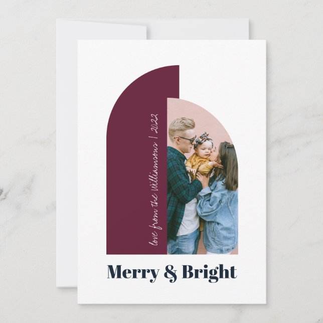 Tarjeta de vacaciones 2022 Foto Azul Púrpura de Ar (Anverso)