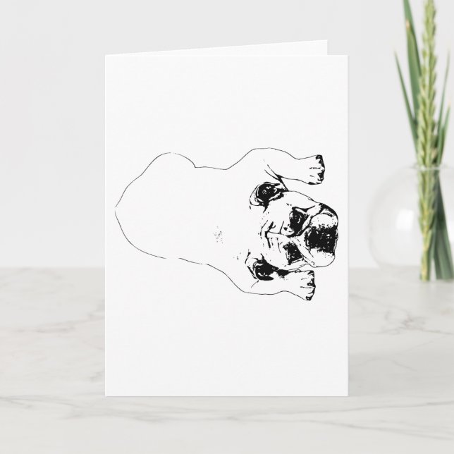 Tarjeta de vacaciones alegre de Bulldog (Anverso)